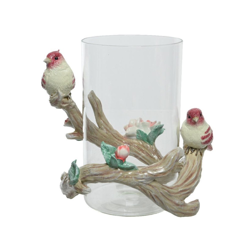 VASO VETRO C UCCELLINI ASS